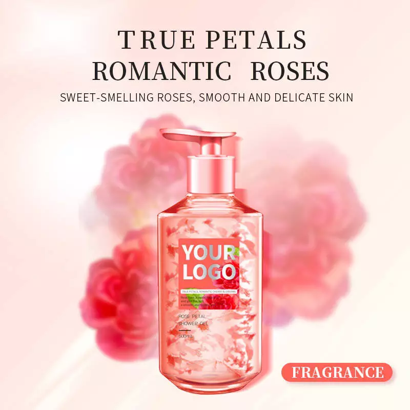 Gel de ducha de pétalos de rosa de lujo – Marca privada